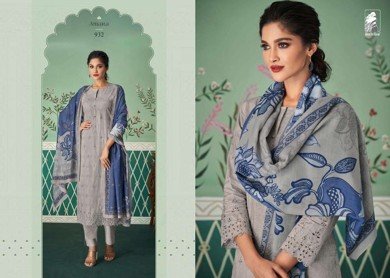 AMARA BY SAHIBA FABRICS BEAUTIFUL SUITS COLORFUL STYLISH FANCY CASUAL WEAR & ETHNIC WEAR PURE CAMBRIC DIGITAL PRINT DRESSES AT WHOLESALE PRICE