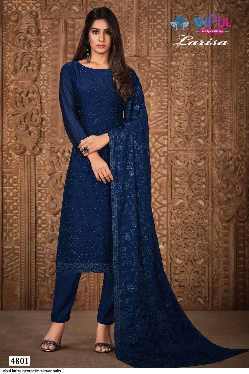 Larisa By Vipul Fashion 4801 To 4805 Series Beautiful Suits Colorful Stylish Fancy Casual Wear & Ethnic Wear Fancy Dresses At Wholesale Price