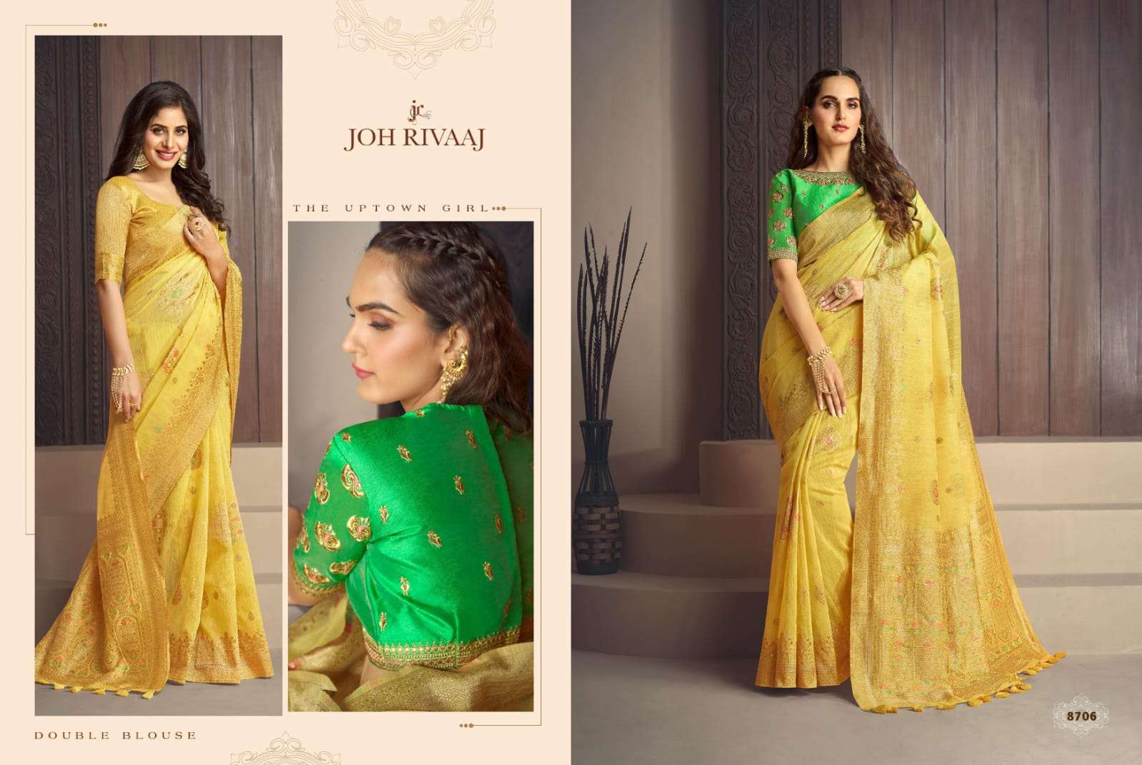 Bunai Vol-3 By Joh Rivaaj 8701 To 8707 Series Indian Traditional Wear Collection Beautiful Stylish Fancy Colorful Party Wear & Occasional Wear Silk Sarees At Wholesale Price