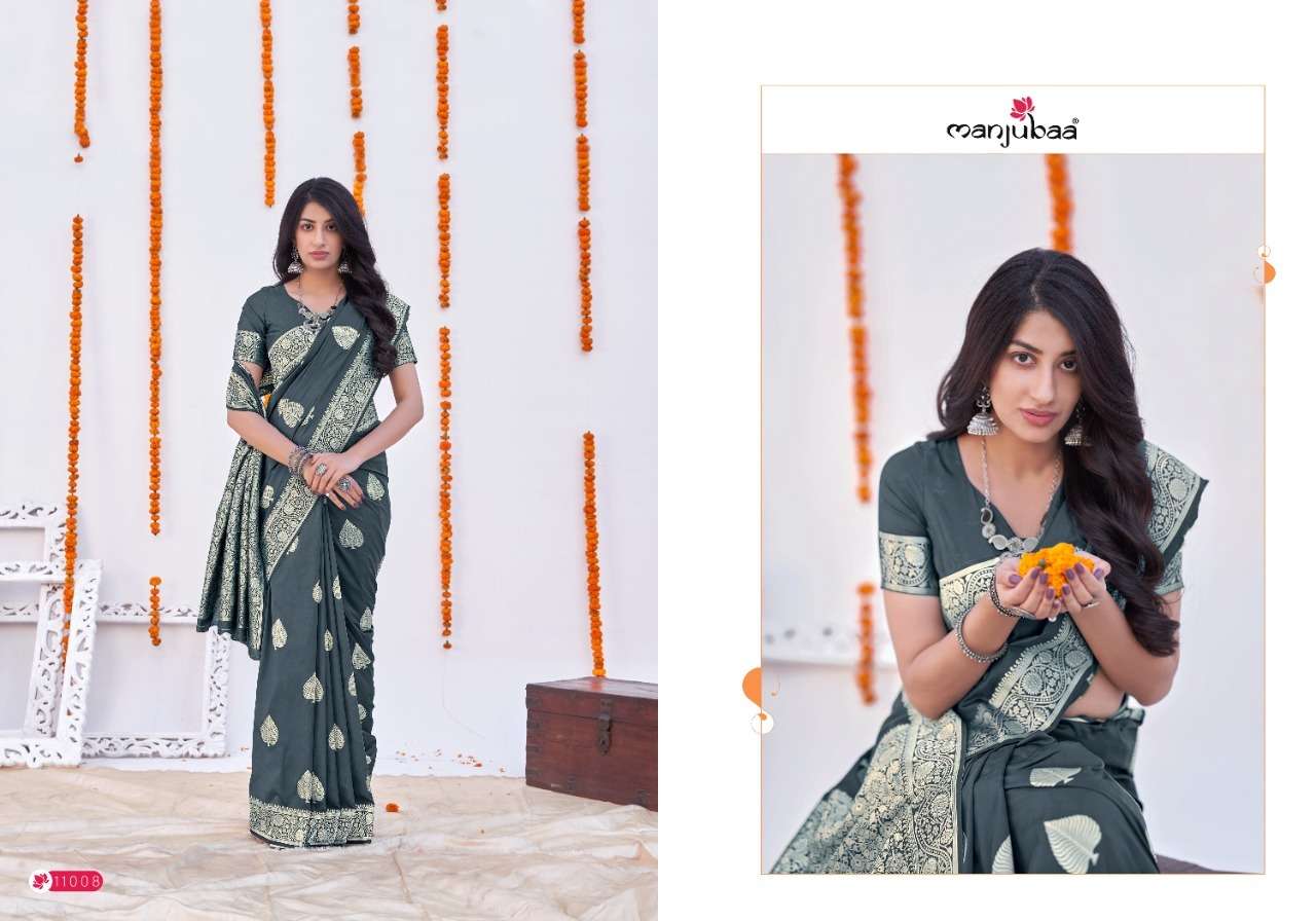 MAAISHA SILK VOL-3 BY MANJUBAA CLOTHING 11001 TO 11009 SERIES INDIAN TRADITIONAL WEAR COLLECTION BEAUTIFUL STYLISH FANCY COLORFUL PARTY WEAR & OCCASIONAL WEAR SILK SAREES AT WHOLESALE PRICE