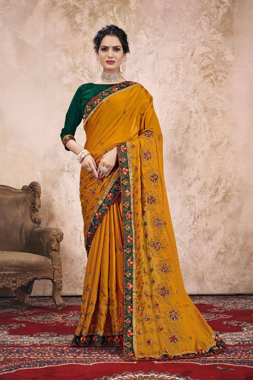 ORCHID RANGOLI BY YADU NANDAN FASHION 01 TO 04 SERIES INDIAN TRADITIONAL WEAR COLLECTION BEAUTIFUL STYLISH FANCY COLORFUL PARTY WEAR & OCCASIONAL WEAR RANGOLI CREPE SAREES AT WHOLESALE PRICE