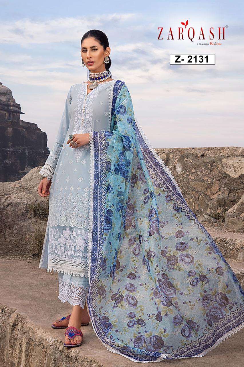 Zainab Chikankari-22 By Zarqash 2131 To 2136 Series Beautiful Pakistani Suits Colorful Stylish Fancy Casual Wear & Ethnic Wear Cotton Embroidered Dresses At Wholesale Price