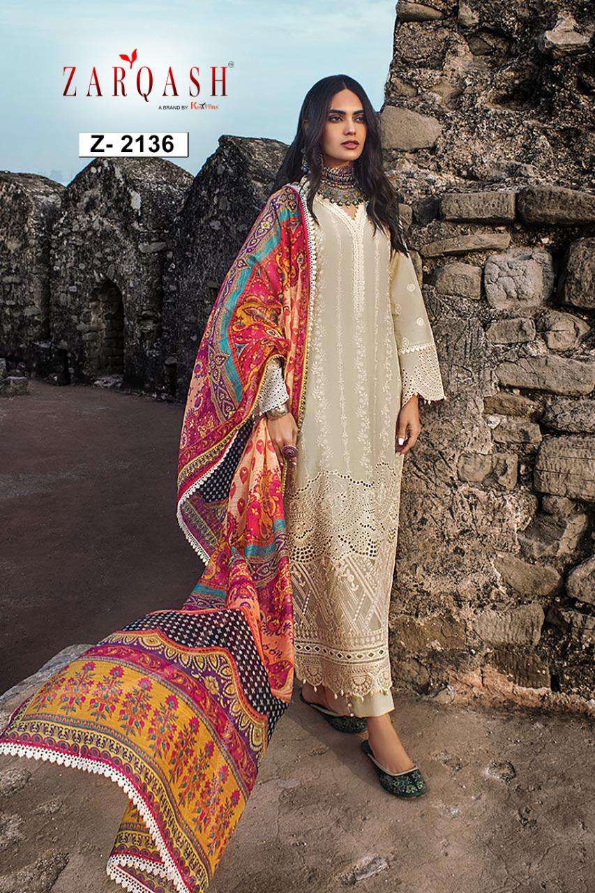Zainab Chikankari-22 By Zarqash 2131 To 2136 Series Beautiful Pakistani Suits Colorful Stylish Fancy Casual Wear & Ethnic Wear Cotton Embroidered Dresses At Wholesale Price