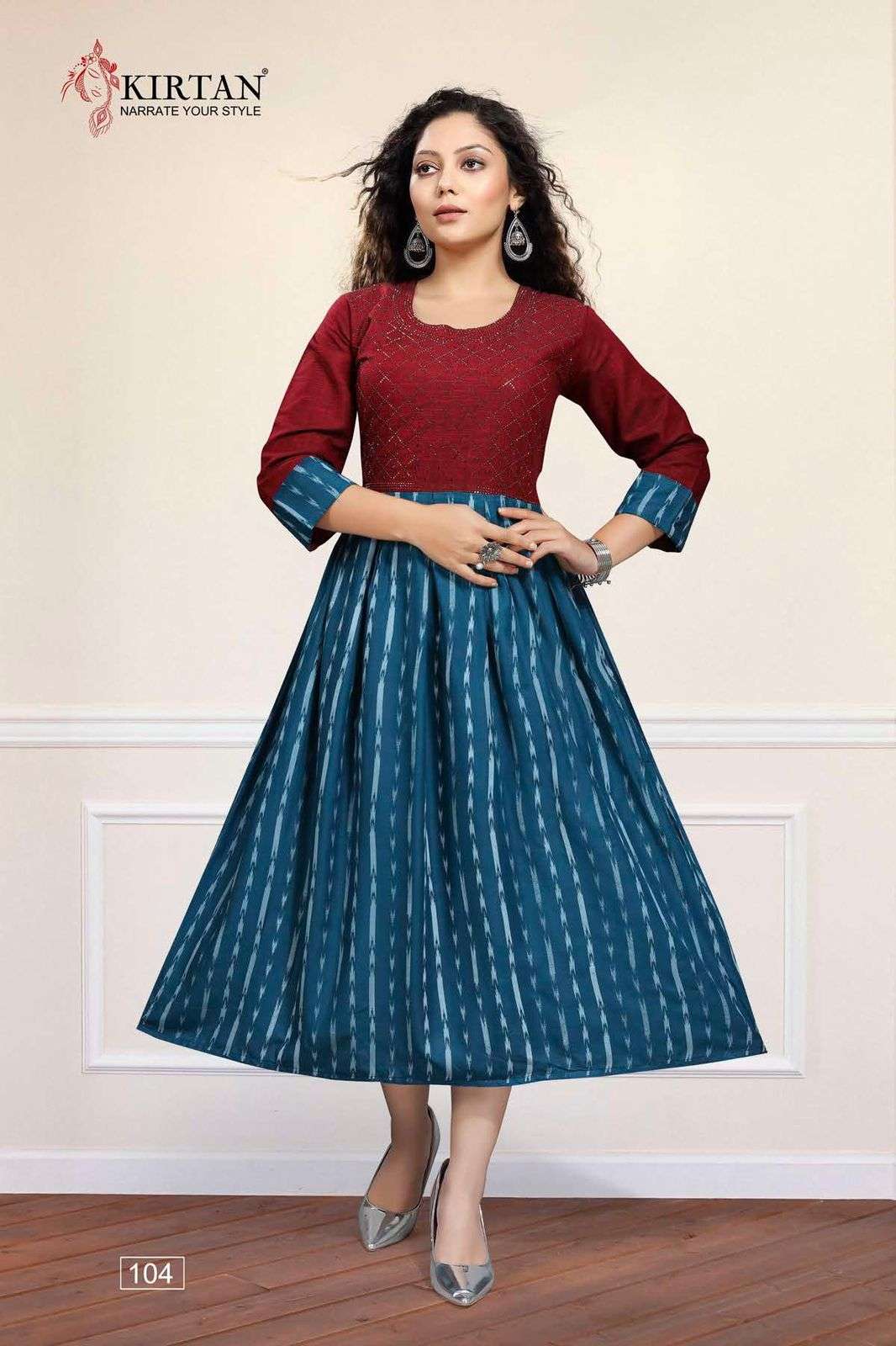 GLAMOUR VOL-1 BY KIRTAN 101 TO 106 SERIES DESIGNER STYLISH FANCY COLORFUL BEAUTIFUL PARTY WEAR & ETHNIC WEAR COLLECTION HEAVY RAYON KURTIS AT WHOLESALE PRICE