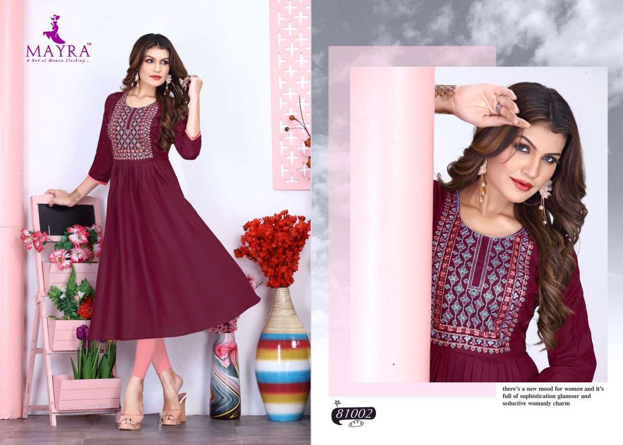 ANAYA BY MAYRA 81001 TO 81008 SERIES DESIGNER STYLISH FANCY COLORFUL BEAUTIFUL PARTY WEAR & ETHNIC WEAR COLLECTION COTTON SLUB KURTIS AT WHOLESALE PRICE