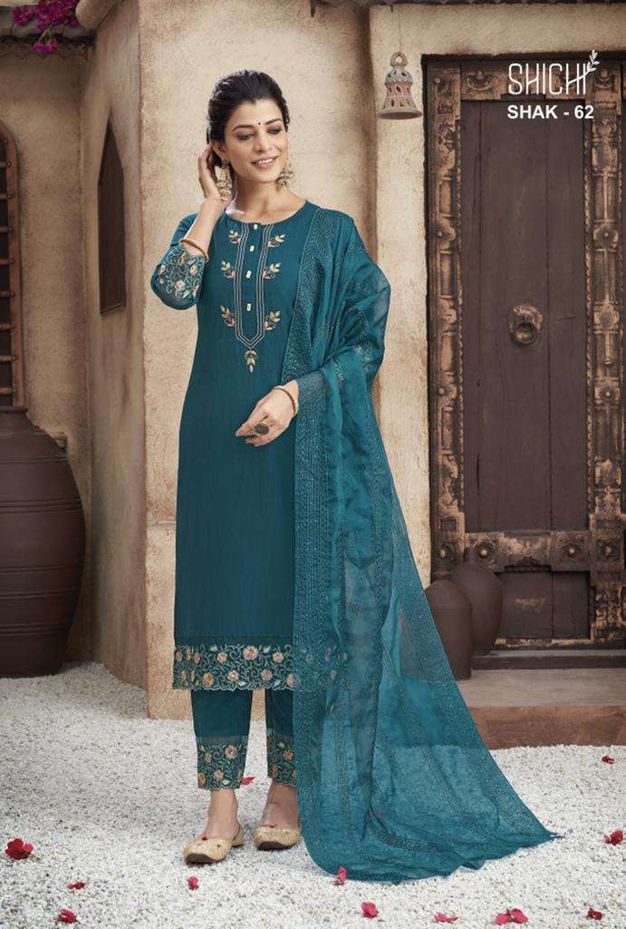 ANOKHI BY SHICHI 61 TO 66 SERIES BEAUTIFUL SUITS COLORFUL STYLISH FANCY CASUAL WEAR & ETHNIC WEAR CHINNON DRESSES AT WHOLESALE PRICE