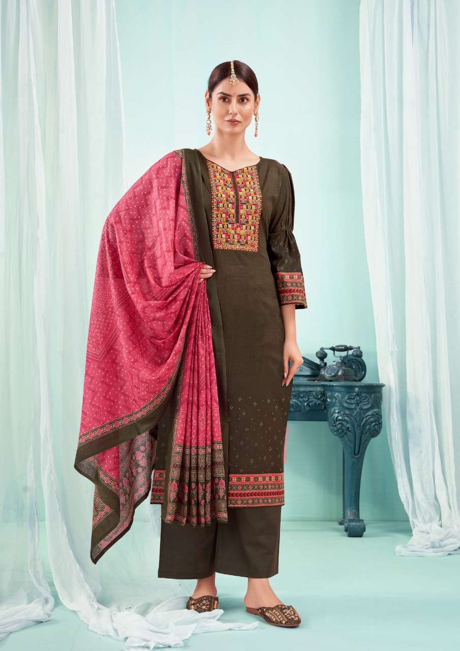 NAISHAA BY YASHIKA TRENDS 1001 TO 1008 SERIES BEAUTIFUL SUITS COLORFUL STYLISH FANCY CASUAL WEAR & ETHNIC WEAR HEAVY COTTON PRINT DRESSES AT WHOLESALE PRICE