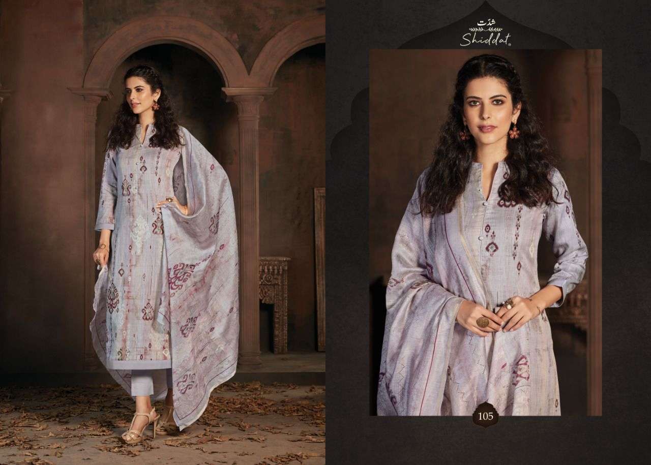 AYANA BY SHIDDAT 101 TO 110 SERIES BEAUTIFUL SUITS COLORFUL STYLISH FANCY CASUAL WEAR & ETHNIC WEAR COTTON SATIN PRINT DRESSES AT WHOLESALE PRICE