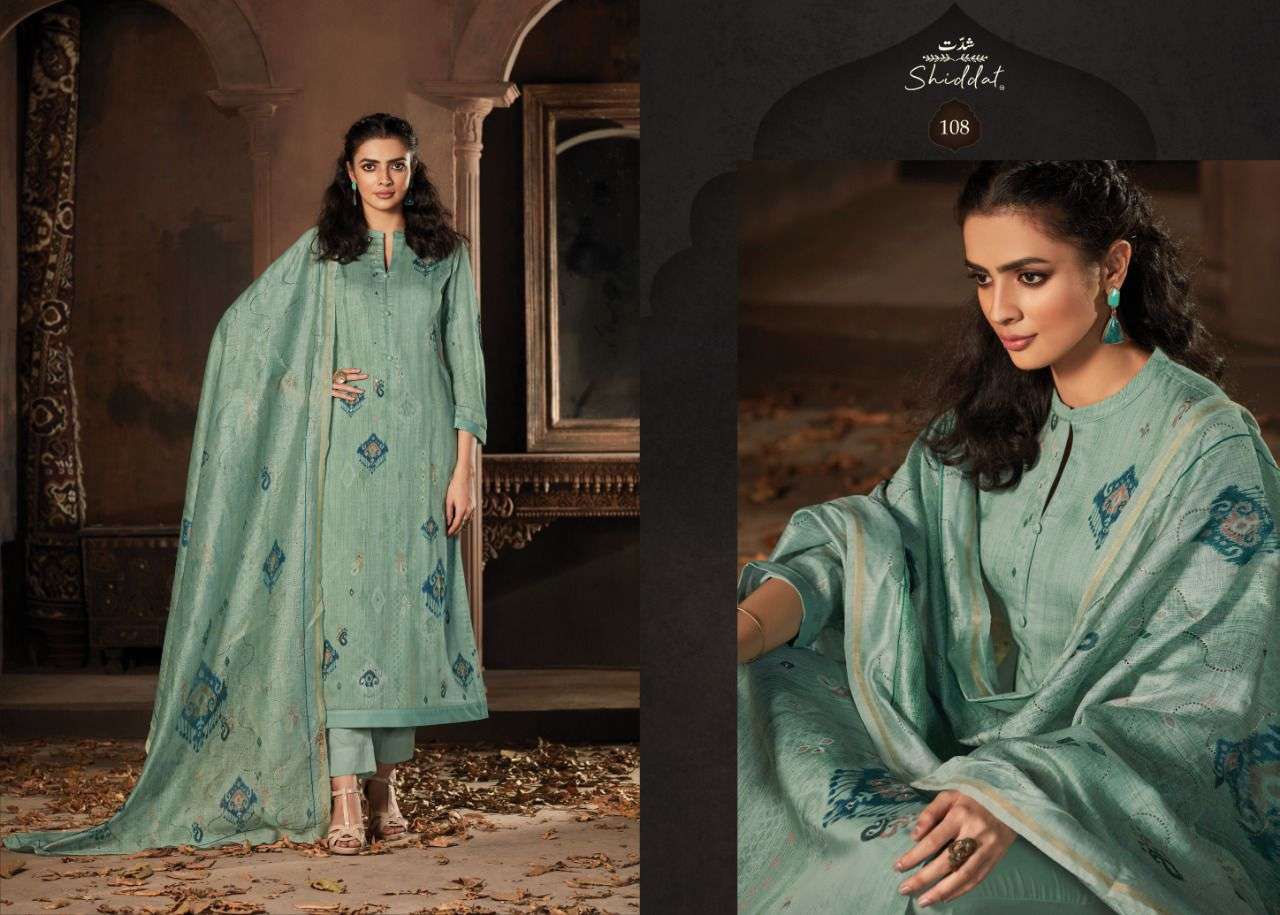 AYANA BY SHIDDAT 101 TO 110 SERIES BEAUTIFUL SUITS COLORFUL STYLISH FANCY CASUAL WEAR & ETHNIC WEAR COTTON SATIN PRINT DRESSES AT WHOLESALE PRICE