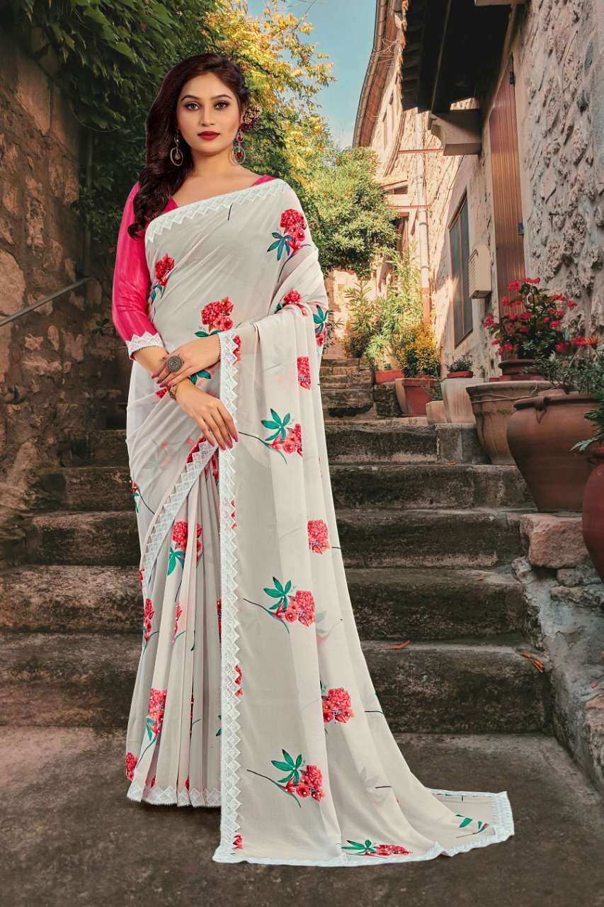 BOLLYWOOD BEAUTY BY YADU NANDAN FASHION 01 TO 03 SERIES INDIAN TRADITIONAL WEAR COLLECTION BEAUTIFUL STYLISH FANCY COLORFUL PARTY WEAR & OCCASIONAL WEAR GEORGETTE PRINT SAREES AT WHOLESALE PRICE