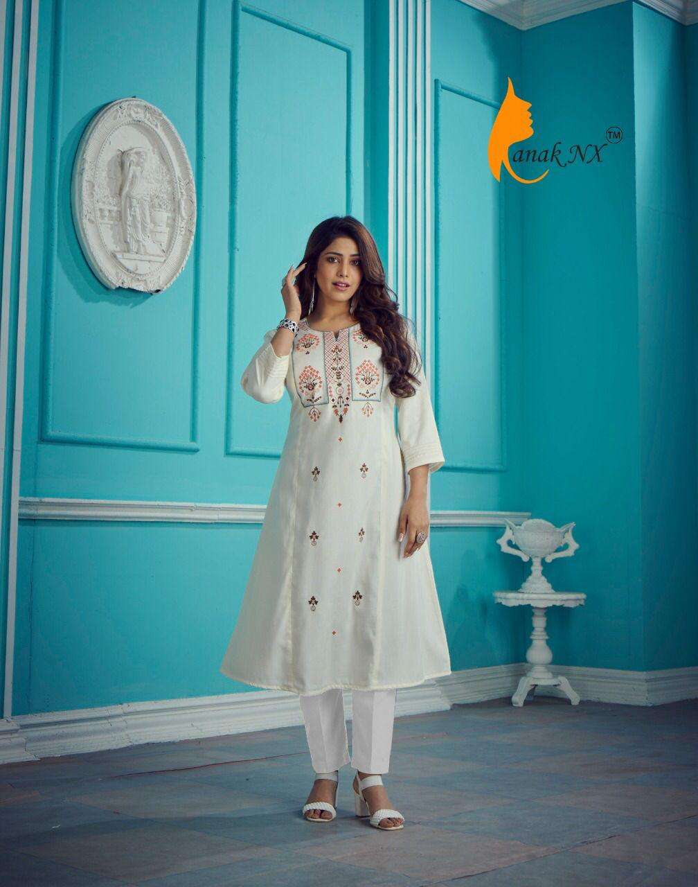 MANNAT BY KANAK NX 1004-A TO 1004-D SERIES DESIGNER STYLISH FANCY COLORFUL BEAUTIFUL PARTY WEAR & ETHNIC WEAR COLLECTION VISCOSE SLUB KURTIS AT WHOLESALE PRICE