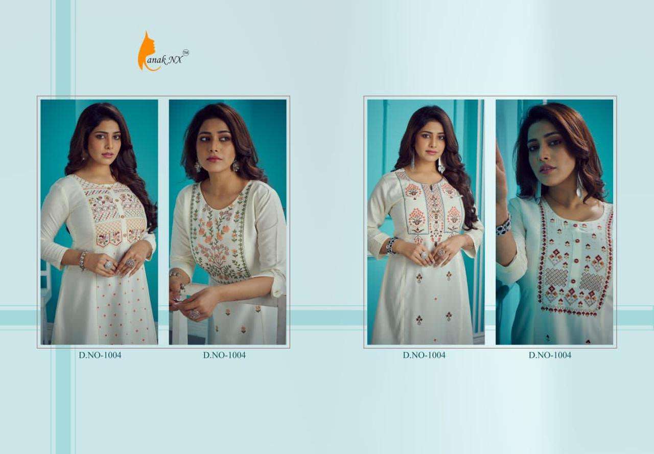 MANNAT BY KANAK NX 1004-A TO 1004-D SERIES DESIGNER STYLISH FANCY COLORFUL BEAUTIFUL PARTY WEAR & ETHNIC WEAR COLLECTION VISCOSE SLUB KURTIS AT WHOLESALE PRICE