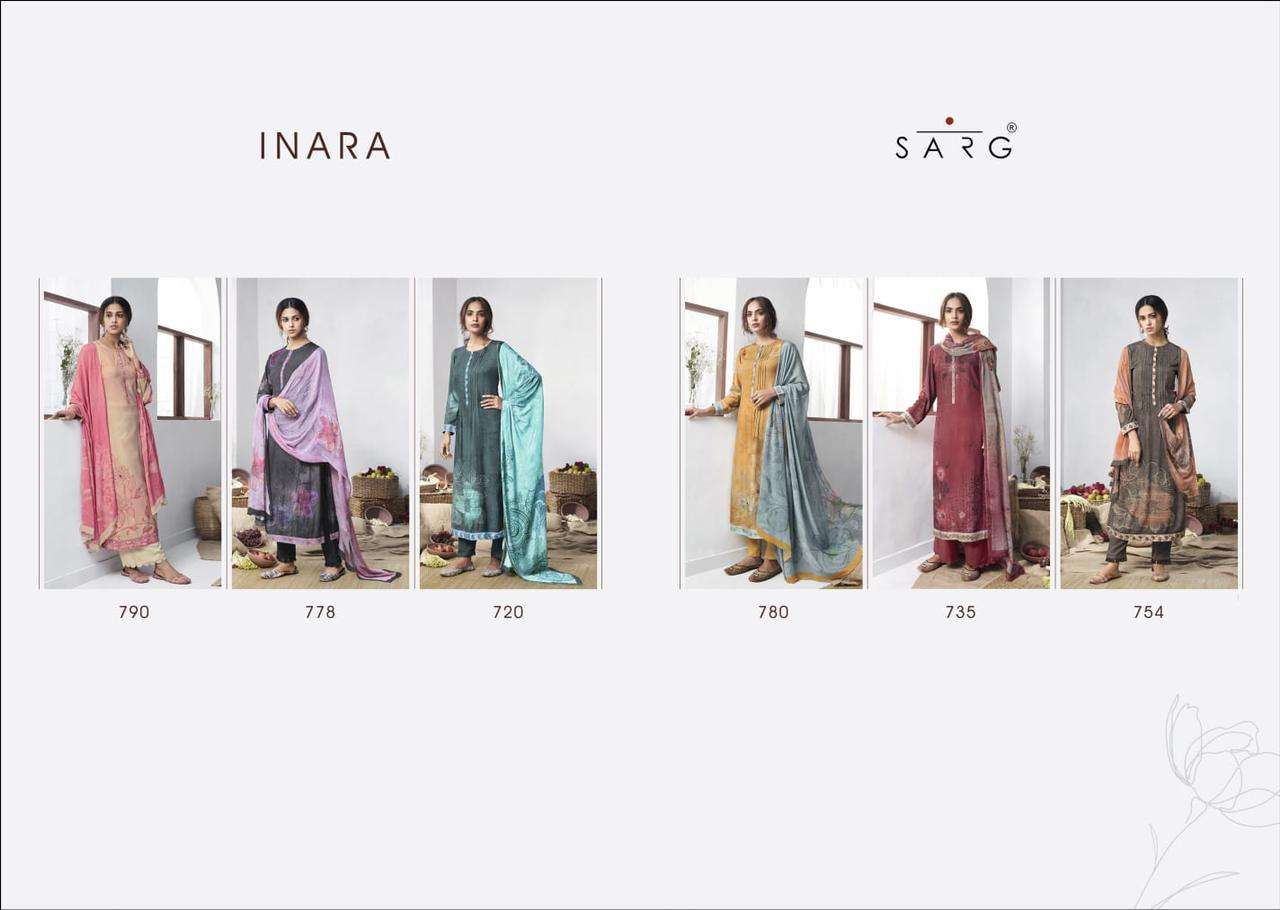 INARA BY SARG BEAUTIFUL STYLISH SUITS FANCY COLORFUL CASUAL WEAR & ETHNIC WEAR & READY TO WEAR PURE COTTON DRESSES AT WHOLESALE PRICE