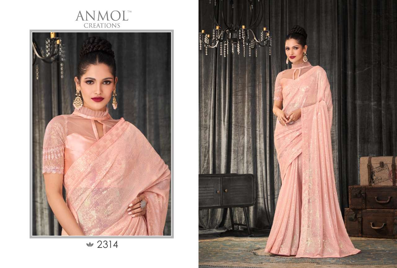 INNARA VOL-3 BY ANMOL CREATION 2301 TO 2314 SERIES INDIAN TRADITIONAL WEAR COLLECTION BEAUTIFUL STYLISH FANCY COLORFUL PARTY WEAR & OCCASIONAL WEAR GEORGETTE SAREES AT WHOLESALE PRICE