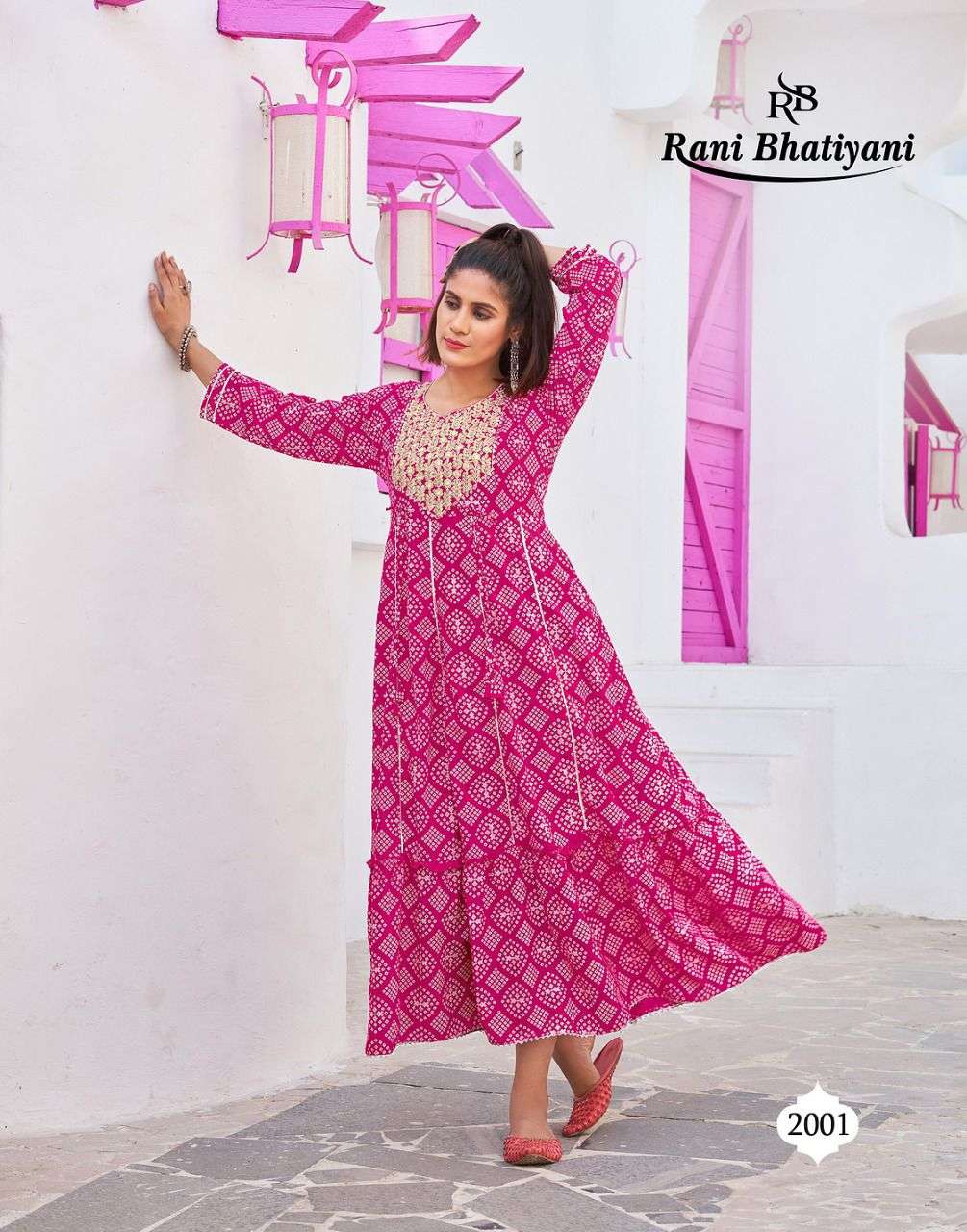 BANDHANI BY RANI BHATIYANI 2001 TO 2008 SERIES BEAUTIFUL STYLISH FANCY COLORFUL CASUAL WEAR & ETHNIC WEAR RAYN FOIL PRINT GOWNS AT WHOLESALE PRICE
