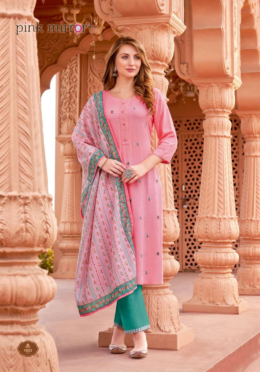 REFRESH BY PINK MIRROR 1001 TO 1006 SERIES BEAUTIFUL SUITS COLORFUL STYLISH FANCY CASUAL WEAR & ETHNIC WEAR RAYON SLUB DRESSES AT WHOLESALE PRICE