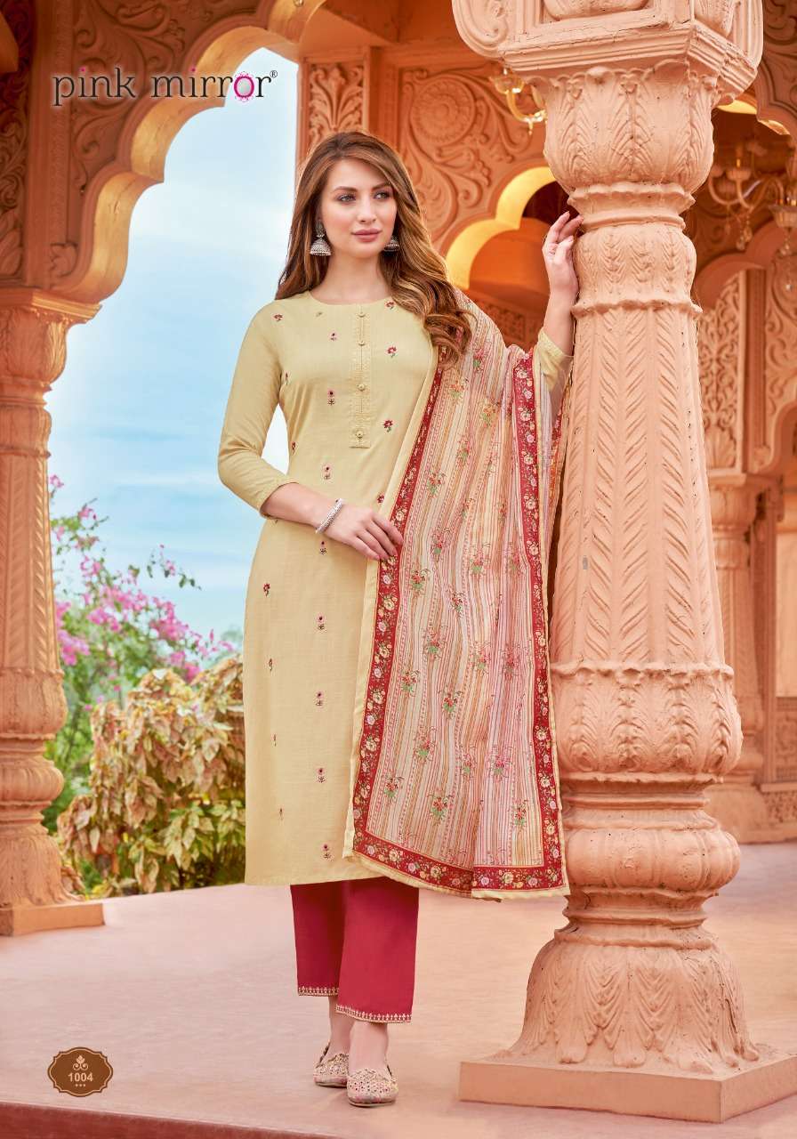 REFRESH BY PINK MIRROR 1001 TO 1006 SERIES BEAUTIFUL SUITS COLORFUL STYLISH FANCY CASUAL WEAR & ETHNIC WEAR RAYON SLUB DRESSES AT WHOLESALE PRICE