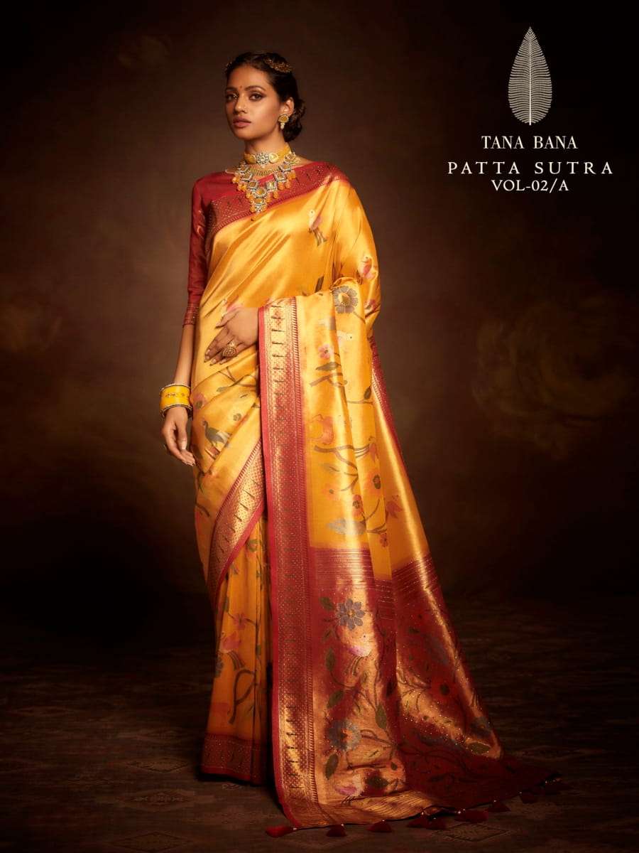 PATTA SUTRA VOL-2 BY TANA BANA INDIAN TRADITIONAL WEAR COLLECTION BEAUTIFUL STYLISH FANCY COLORFUL PARTY WEAR & OCCASIONAL WEAR PURE SILK SAREES AT WHOLESALE PRICE