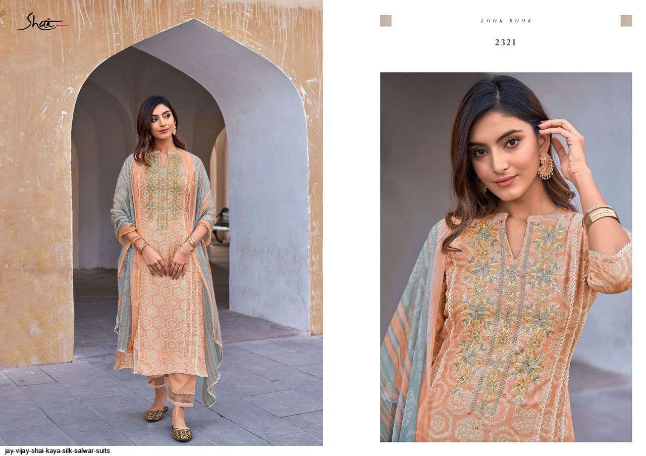 KAYA BY SHAI 2321 TO 2328 SERIES BEAUTIFUL SUITS COLORFUL STYLISH FANCY CASUAL WEAR & ETHNIC WEAR PURE SILK DIGITAL PRINT DRESSES AT WHOLESALE PRICE