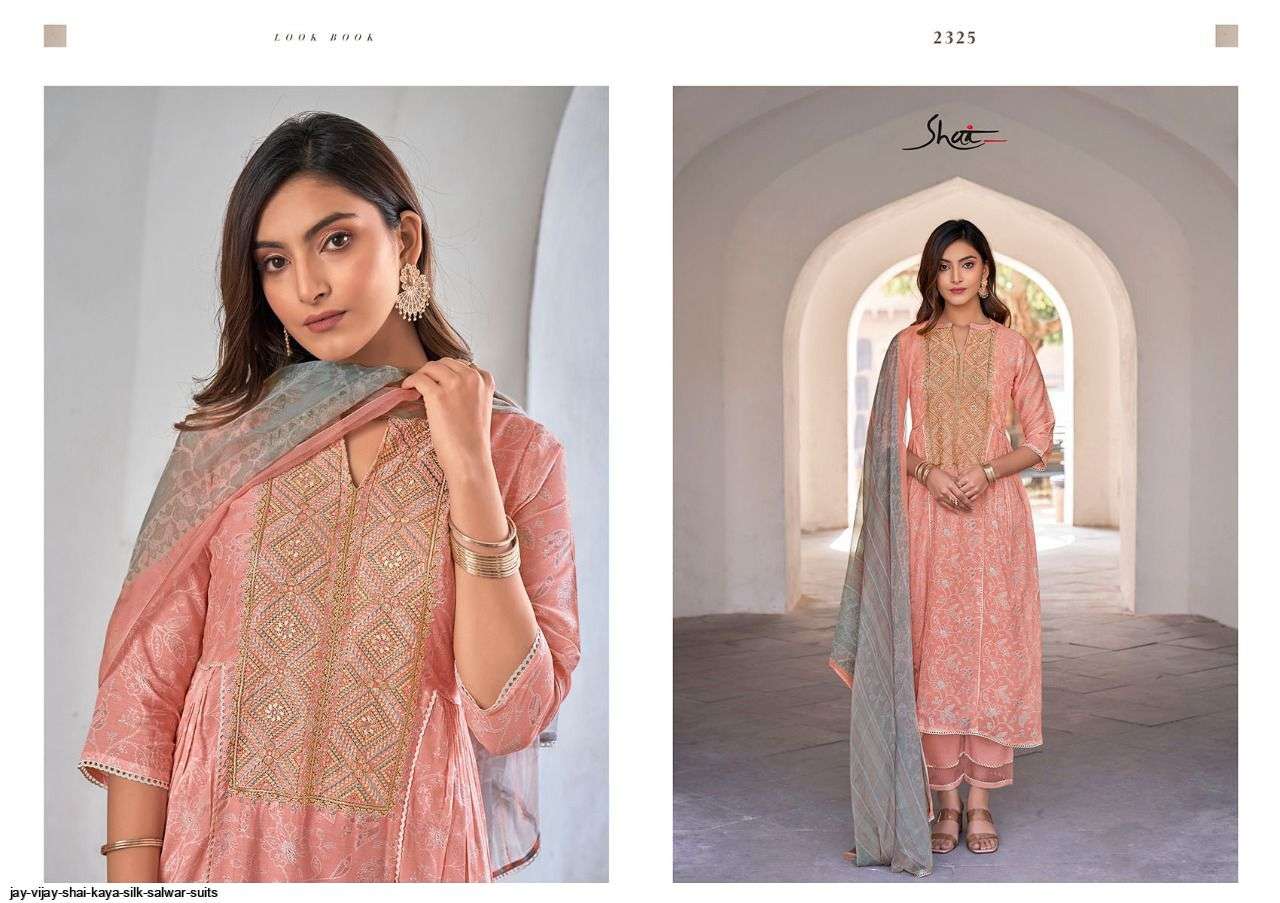 KAYA BY SHAI 2321 TO 2328 SERIES BEAUTIFUL SUITS COLORFUL STYLISH FANCY CASUAL WEAR & ETHNIC WEAR PURE SILK DIGITAL PRINT DRESSES AT WHOLESALE PRICE