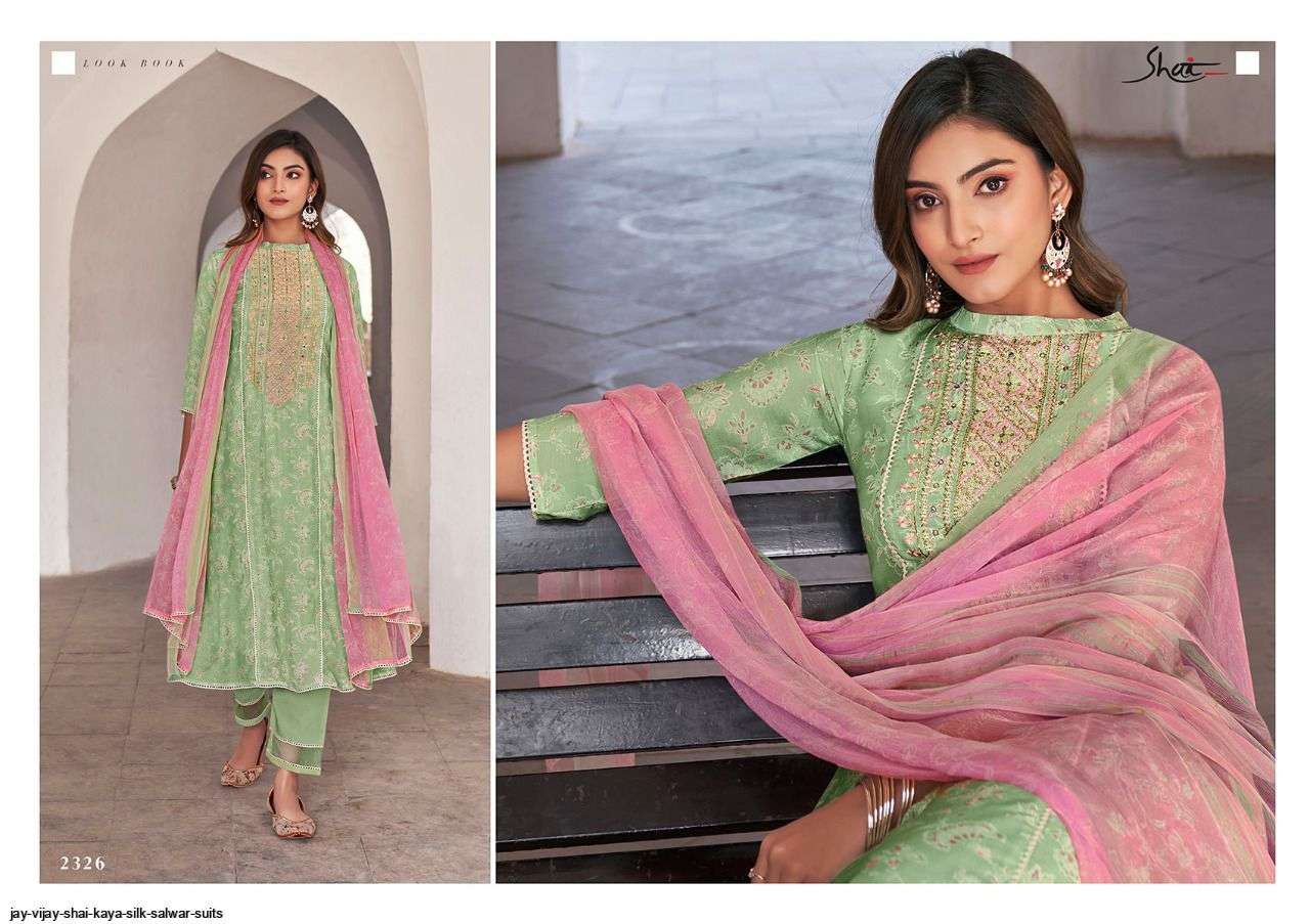 KAYA BY SHAI 2321 TO 2328 SERIES BEAUTIFUL SUITS COLORFUL STYLISH FANCY CASUAL WEAR & ETHNIC WEAR PURE SILK DIGITAL PRINT DRESSES AT WHOLESALE PRICE