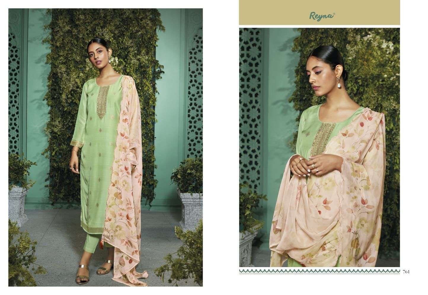 VIOLA BY REYNA 761 TO 766 SERIES BEAUTIFUL SUITS COLORFUL STYLISH FANCY CASUAL WEAR & ETHNIC WEAR PURE BEMBERG COTTON DRESSES AT WHOLESALE PRICE