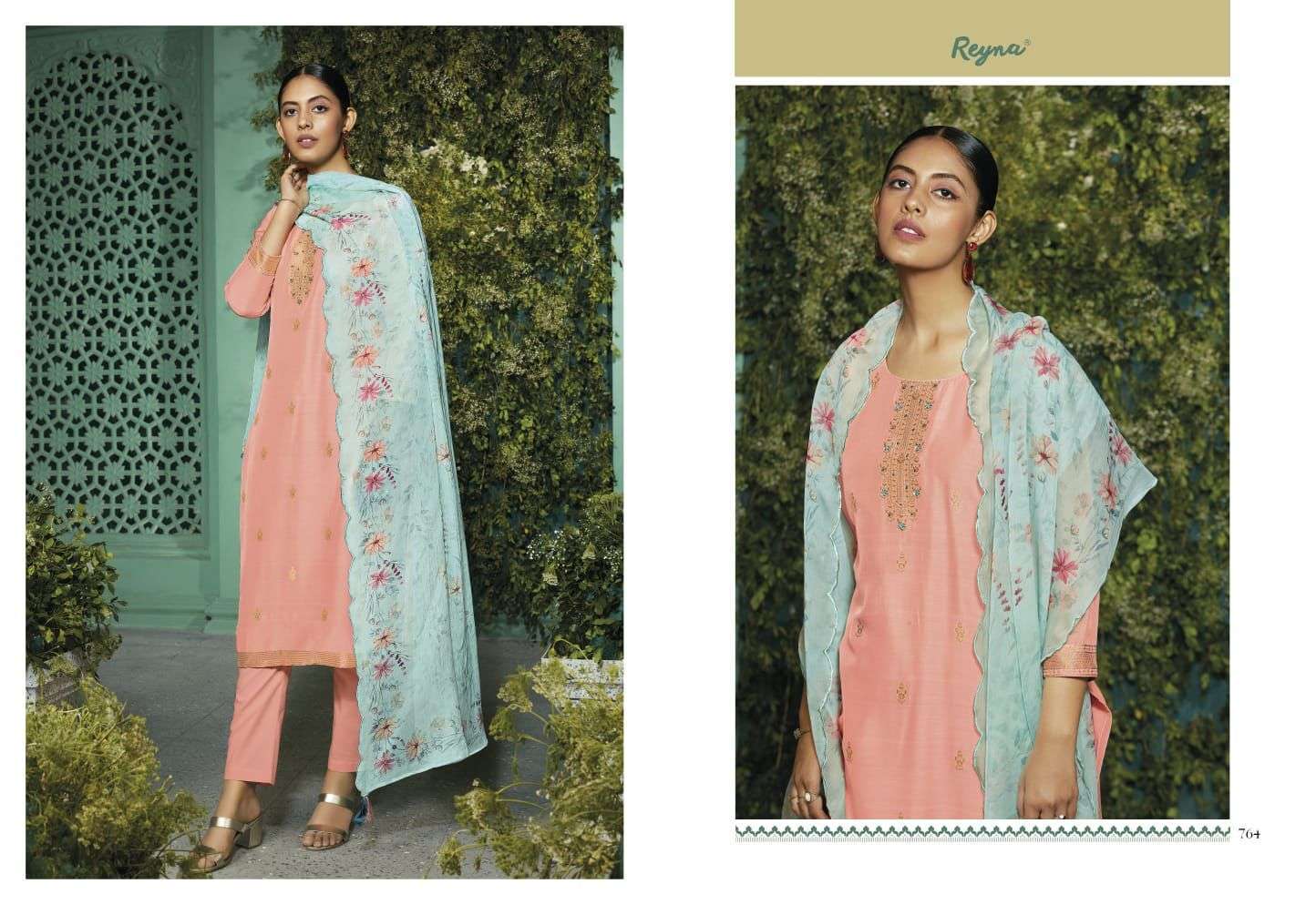 VIOLA BY REYNA 761 TO 766 SERIES BEAUTIFUL SUITS COLORFUL STYLISH FANCY CASUAL WEAR & ETHNIC WEAR PURE BEMBERG COTTON DRESSES AT WHOLESALE PRICE