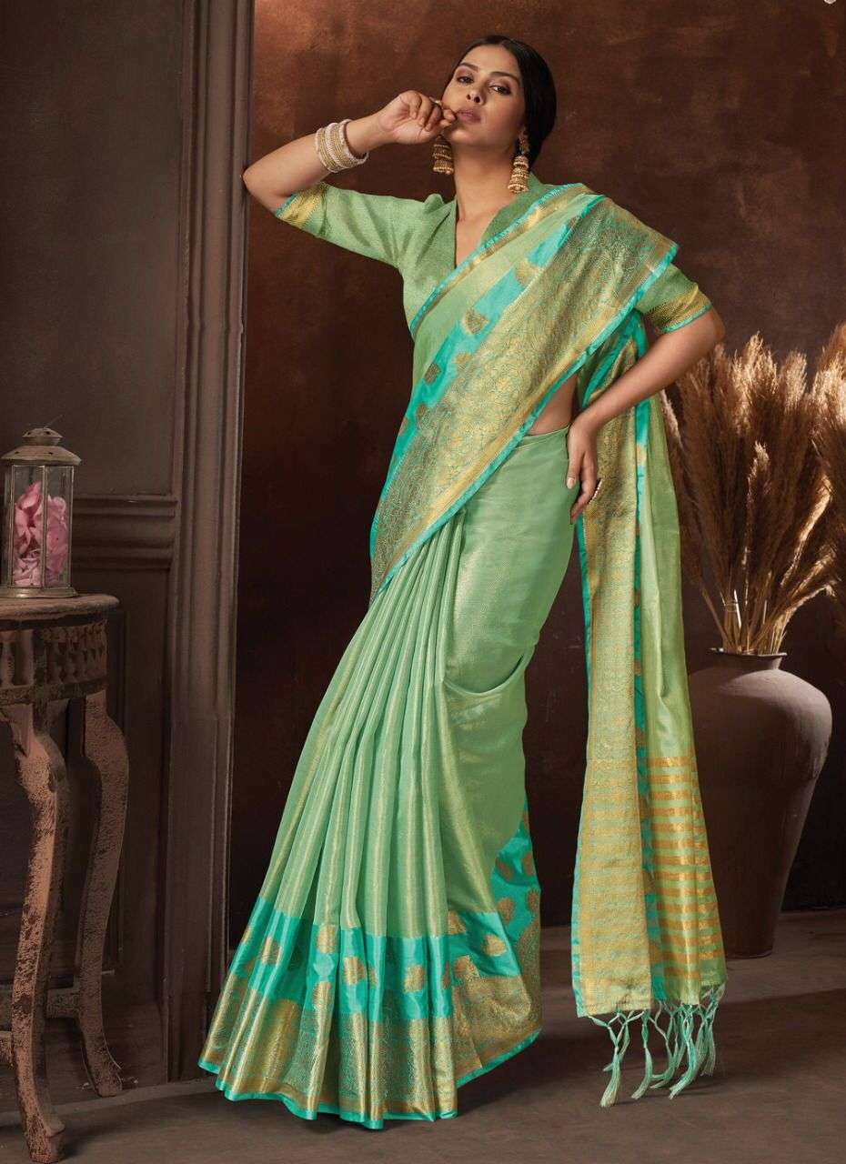 CHANDRIKA BY SANGAM PRINTS 1917 TO 1922 SERIES INDIAN TRADITIONAL WEAR COLLECTION BEAUTIFUL STYLISH FANCY COLORFUL PARTY WEAR & OCCASIONAL WEAR ORGANZA SAREES AT WHOLESALE PRICE