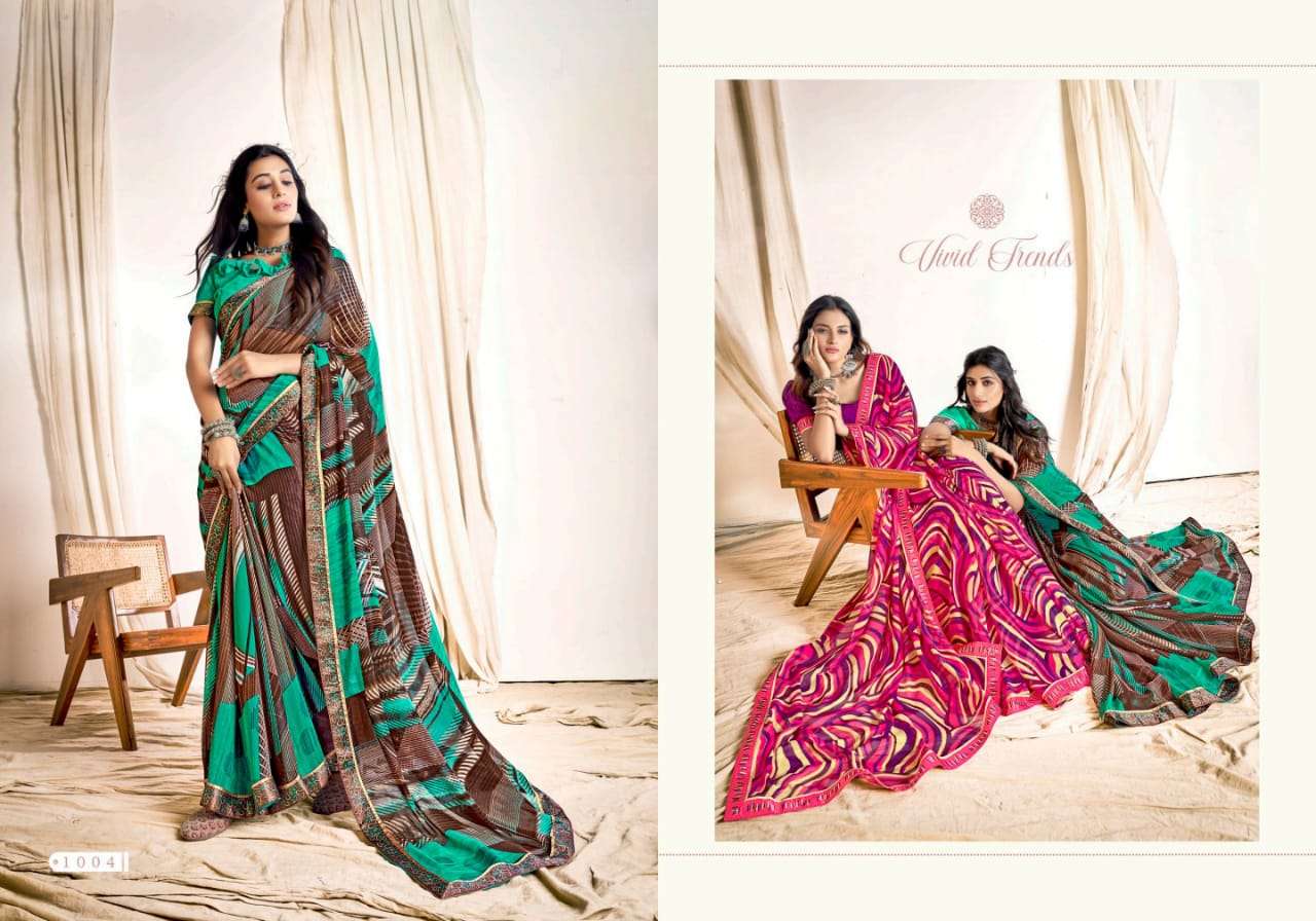 KALIZEY BY SHUBH SHREE 1001 TO 1012 SERIES INDIAN TRADITIONAL WEAR COLLECTION BEAUTIFUL STYLISH FANCY COLORFUL PARTY WEAR & OCCASIONAL WEAR GEORGETTE SAREES AT WHOLESALE PRICE