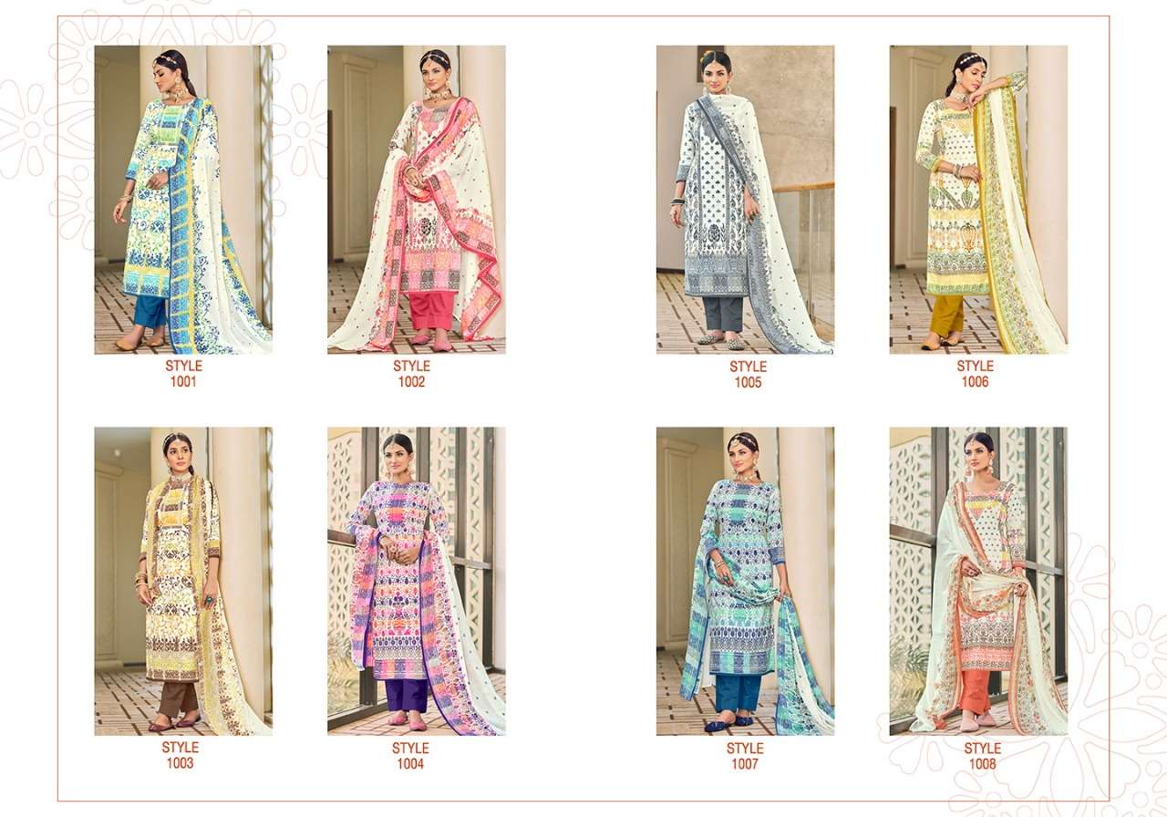 MIRELLA BY SELTOS 1001 TO 1008 SERIES BEAUTIFUL SUITS COLORFUL STYLISH FANCY CASUAL WEAR & ETHNIC WEAR PURE CAMBRIC COTTON PRINT DRESSES AT WHOLESALE PRICE