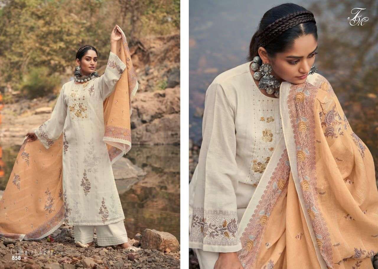 CULTURE CLASH BY T AND M DESIGNER STUDIO BEAUTIFUL SUITS COLORFUL STYLISH FANCY CASUAL WEAR & ETHNIC WEAR PURE LINEN PRINT DRESSES AT WHOLESALE PRICE