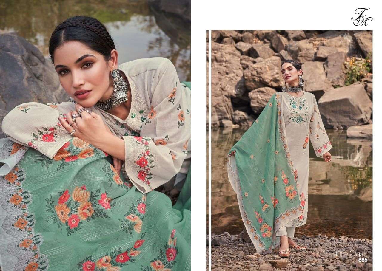 CULTURE CLASH BY T AND M DESIGNER STUDIO BEAUTIFUL SUITS COLORFUL STYLISH FANCY CASUAL WEAR & ETHNIC WEAR PURE LINEN PRINT DRESSES AT WHOLESALE PRICE
