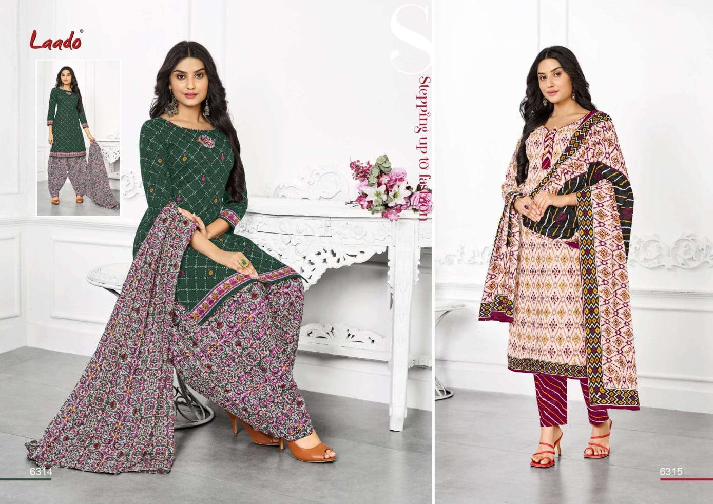 LAADO VOL-63 BY LAADO 6301 TO 6320 SERIES BEAUTIFUL SUITS STYLISH FANCY COLORFUL PARTY WEAR & OCCASIONAL WEAR PURE COTTON PRINTED DRESSES AT WHOLESALE PRICE