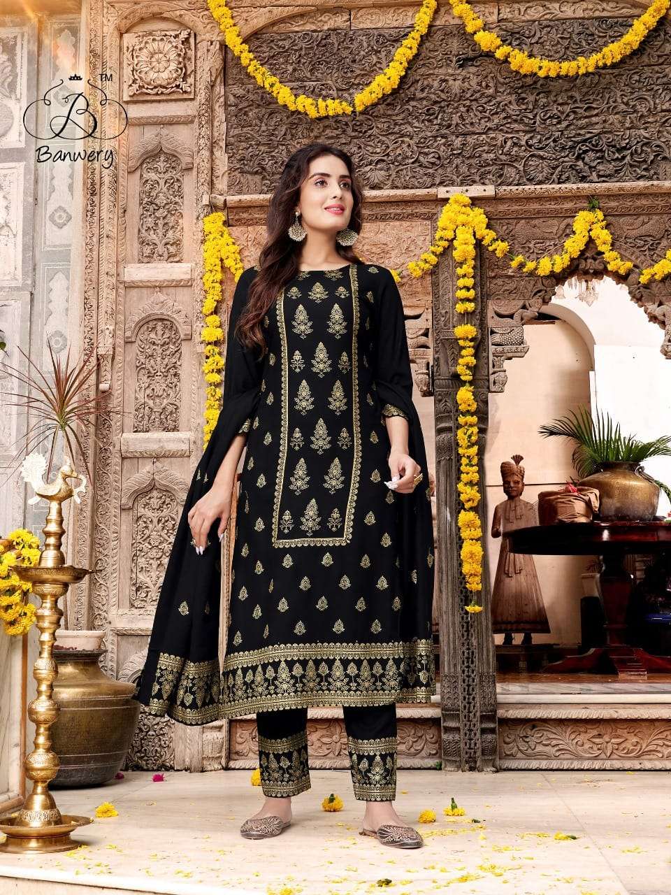 PARISHI BY BANWERY FASHION 1001 TO 1005 SERIES BEAUTIFUL SUITS COLORFUL STYLISH FANCY CASUAL WEAR & ETHNIC WEAR RAYON FOIL PRINT DRESSES AT WHOLESALE PRICE