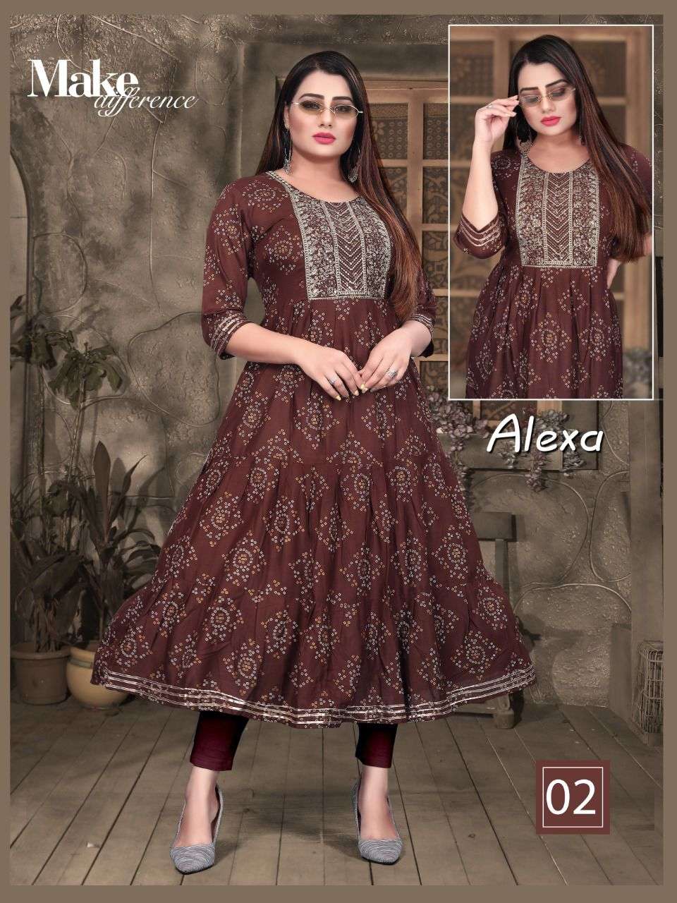 ALEXA BY AAGYA 01 TO 10 SERIES DESIGNER STYLISH FANCY COLORFUL BEAUTIFUL PARTY WEAR & ETHNIC WEAR COLLECTION RAYON GOLD PRINT KURTIS AT WHOLESALE PRICE