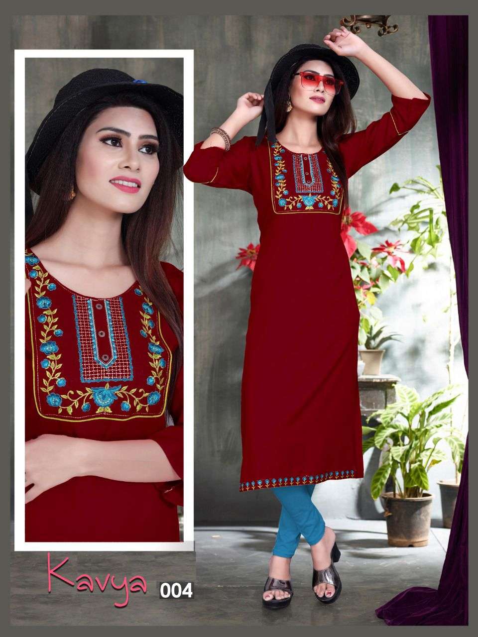 KAVYA VOL-4 BY AAGYA 001 TO 008 SERIES DESIGNER STYLISH FANCY COLORFUL BEAUTIFUL PARTY WEAR & ETHNIC WEAR COLLECTION RAYON EMBROIDERED KURTIS AT WHOLESALE PRICE