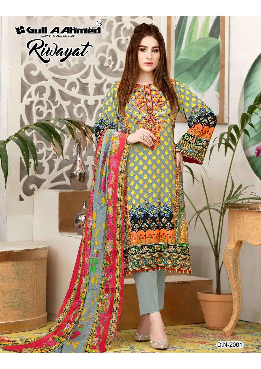 Riwayat Vol-2 By Gull Ahmed 2001 To 2006 Series Beautiful Stylish Suits Fancy Colorful Casual Wear & Ethnic Wear & Ready To Wear Pure Lawn Printed Dresses At Wholesale Price
