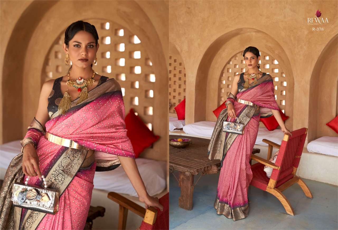 ROOH BY REWAA 378 TO 386 SERIES INDIAN TRADITIONAL WEAR COLLECTION BEAUTIFUL STYLISH FANCY COLORFUL PARTY WEAR & OCCASIONAL WEAR SILK SAREES AT WHOLESALE PRICE