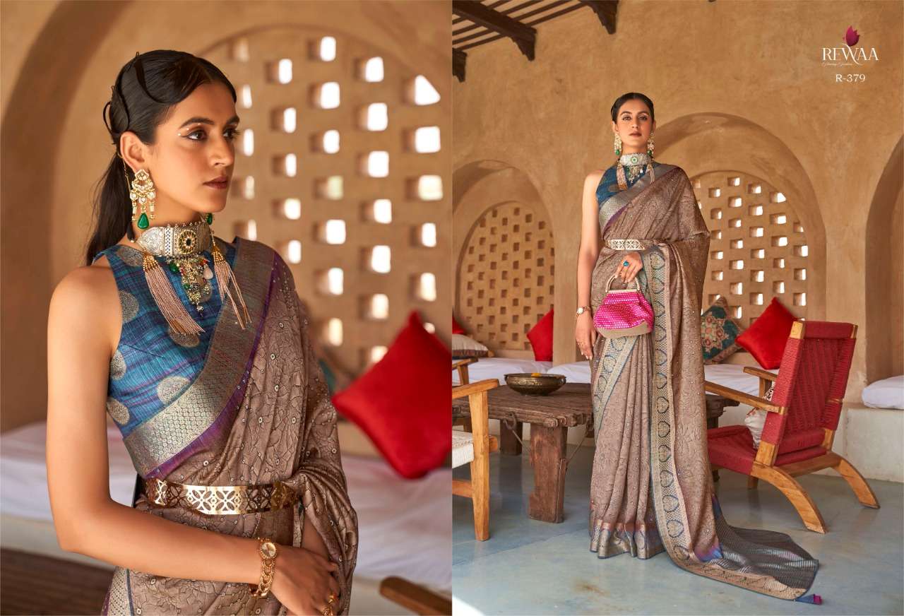 ROOH BY REWAA 378 TO 386 SERIES INDIAN TRADITIONAL WEAR COLLECTION BEAUTIFUL STYLISH FANCY COLORFUL PARTY WEAR & OCCASIONAL WEAR SILK SAREES AT WHOLESALE PRICE