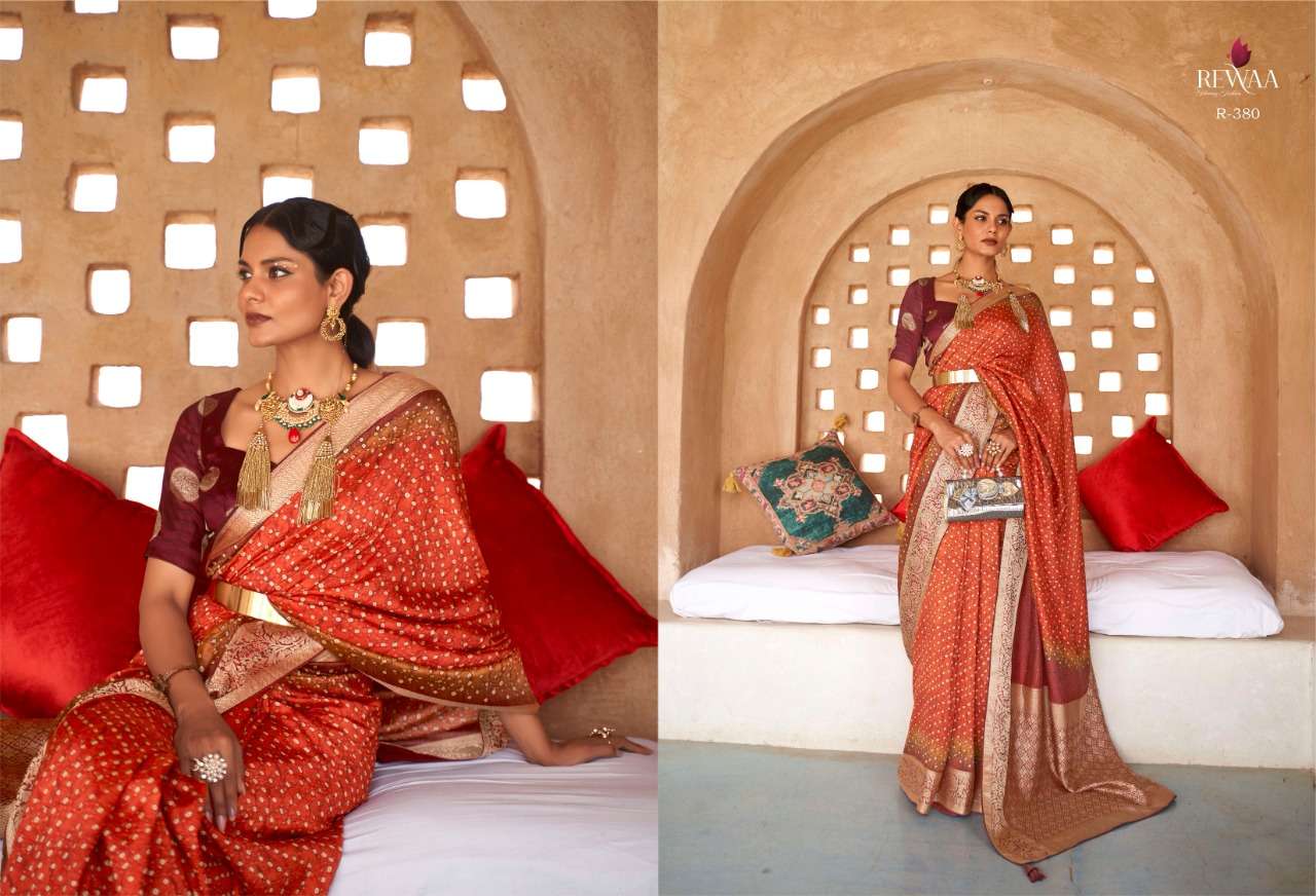 ROOH BY REWAA 378 TO 386 SERIES INDIAN TRADITIONAL WEAR COLLECTION BEAUTIFUL STYLISH FANCY COLORFUL PARTY WEAR & OCCASIONAL WEAR SILK SAREES AT WHOLESALE PRICE