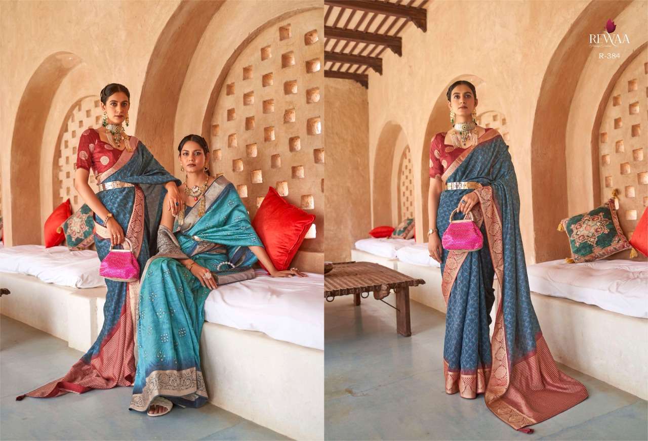 ROOH BY REWAA 378 TO 386 SERIES INDIAN TRADITIONAL WEAR COLLECTION BEAUTIFUL STYLISH FANCY COLORFUL PARTY WEAR & OCCASIONAL WEAR SILK SAREES AT WHOLESALE PRICE