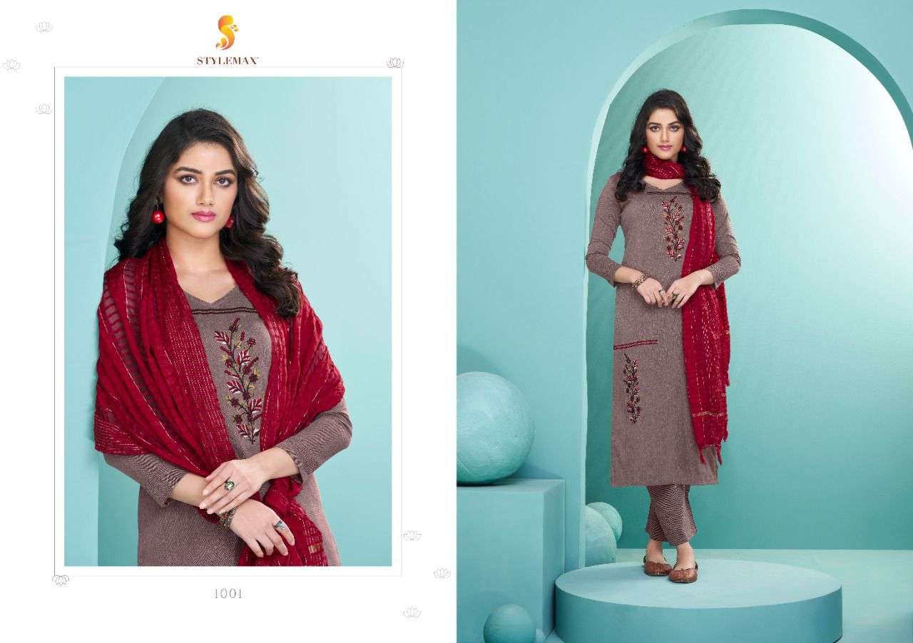 ANVISHA BY STYLEMAX 1001 TO 1005 SERIES BEAUTIFUL SUITS COLORFUL STYLISH FANCY CASUAL WEAR & ETHNIC WEAR HEAVY COTTON DRESSES AT WHOLESALE PRICE