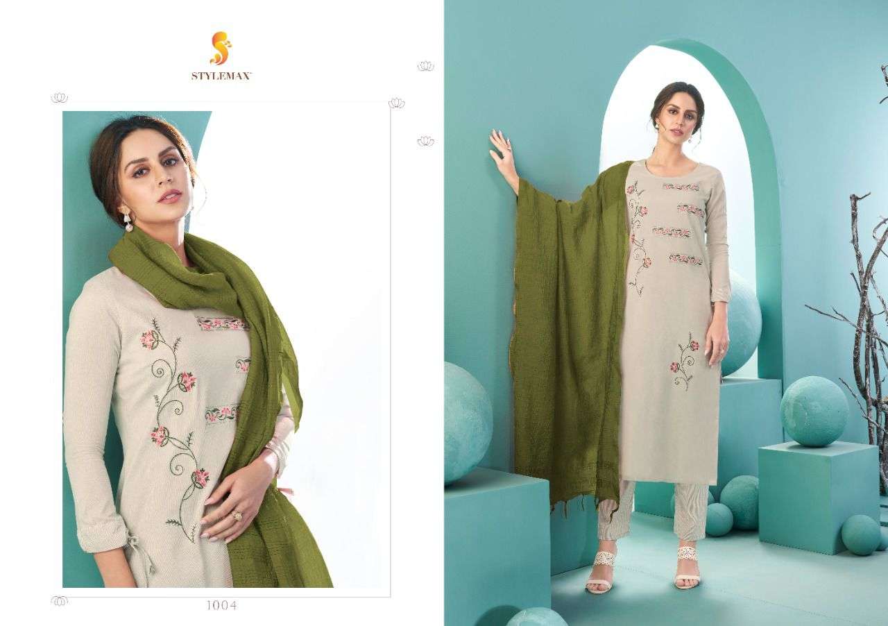 ANVISHA BY STYLEMAX 1001 TO 1005 SERIES BEAUTIFUL SUITS COLORFUL STYLISH FANCY CASUAL WEAR & ETHNIC WEAR HEAVY COTTON DRESSES AT WHOLESALE PRICE