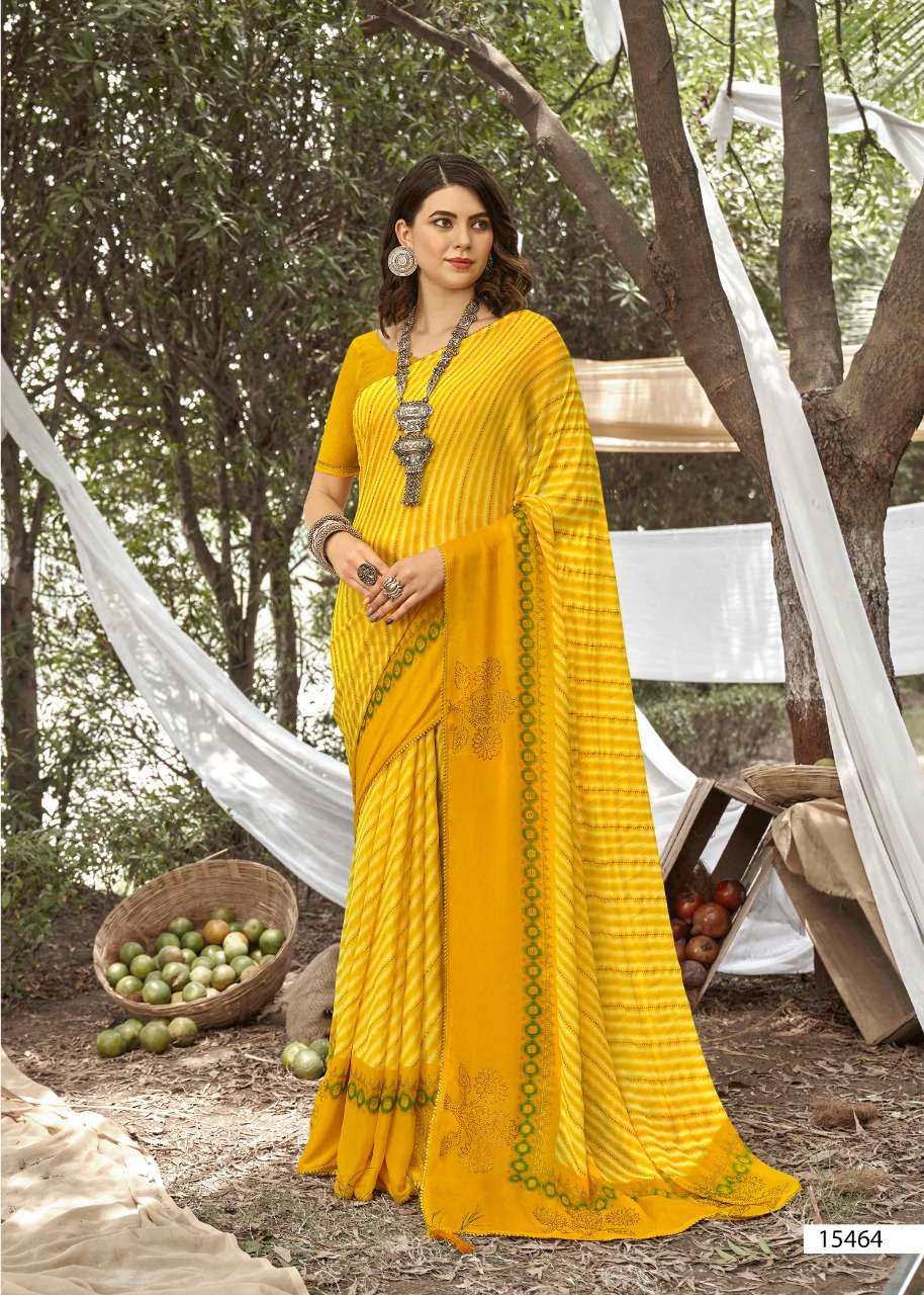 PLANT BY VALLABHI PRINTS 15461 TO 15468 SERIES INDIAN TRADITIONAL WEAR COLLECTION BEAUTIFUL STYLISH FANCY COLORFUL PARTY WEAR & OCCASIONAL WEAR GEORGETTE SAREES AT WHOLESALE PRICE