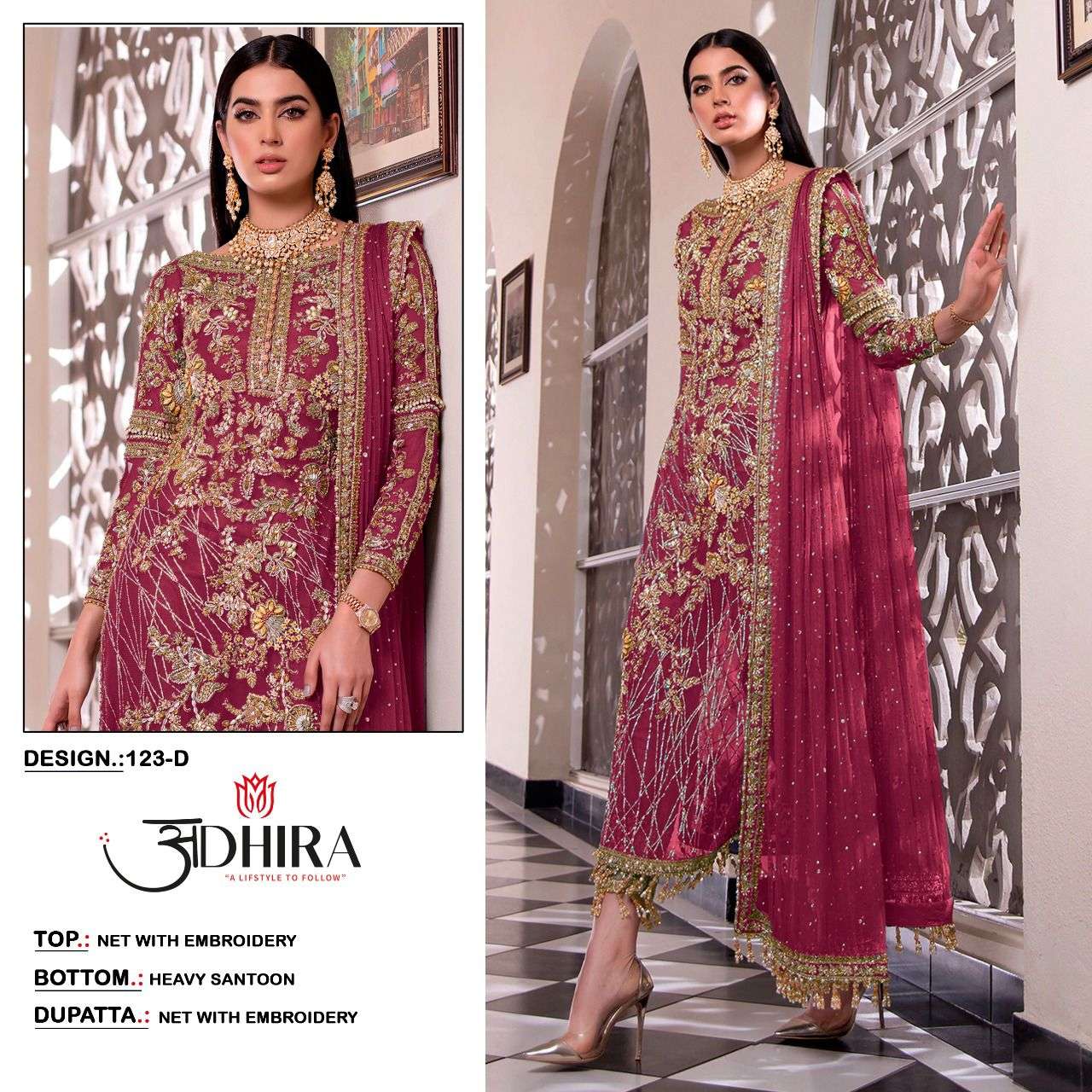 ADHIRA 123 COLOURS BY ADHIRA 123-A TO 123-D SERIES DESIGNER PAKISTANI ...