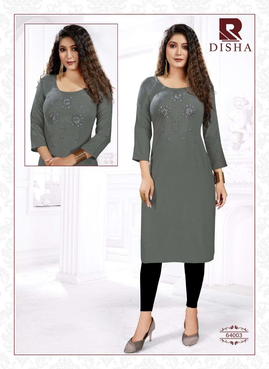 DISHA BY RAASHI 1001 TO 1008 SERIES DESIGNER STYLISH FANCY COLORFUL BEAUTIFUL PARTY WEAR & ETHNIC WEAR COLLECTION PURE RAYON KURTIS AT WHOLESALE PRICE