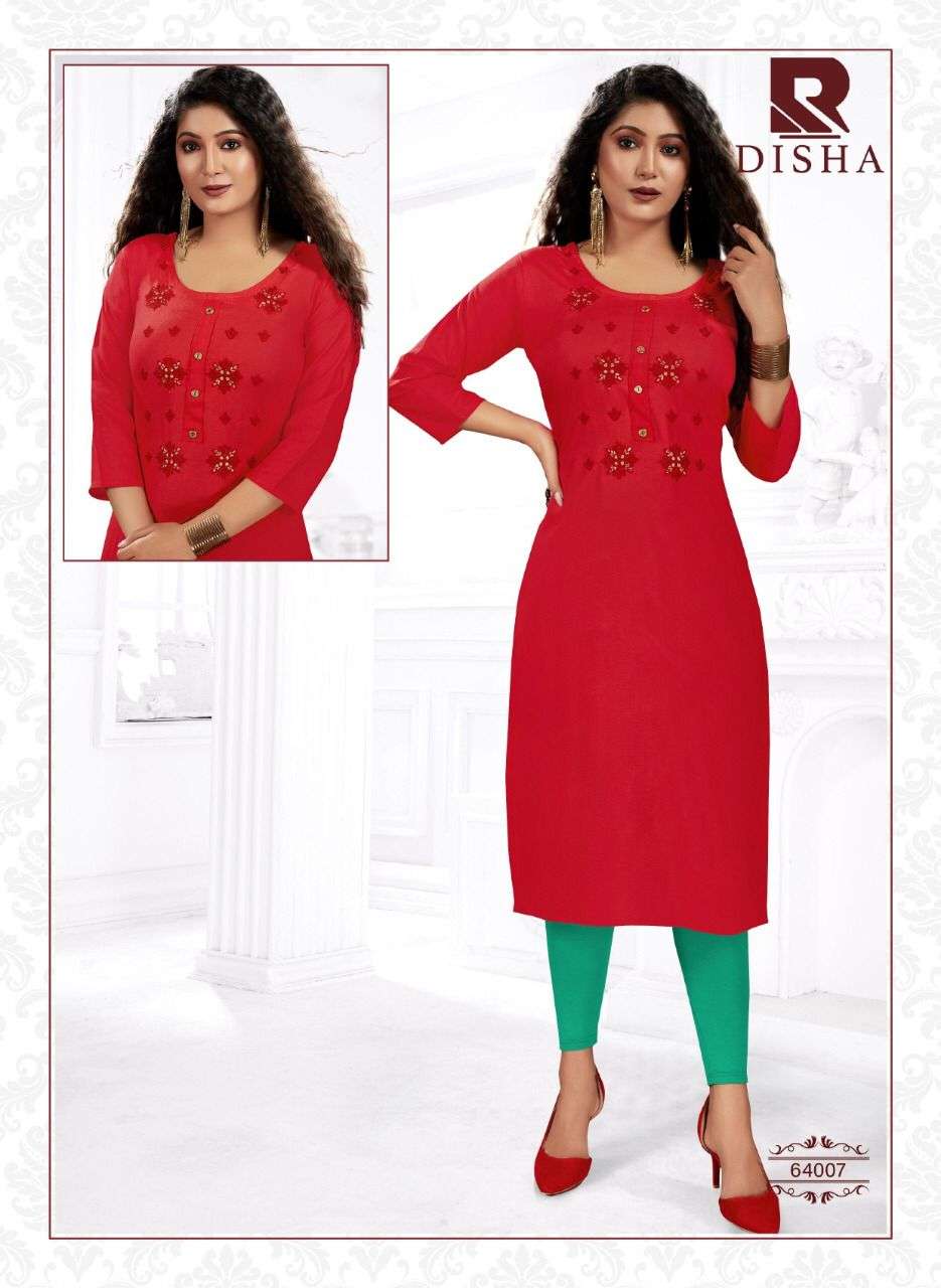 DISHA BY RAASHI 1001 TO 1008 SERIES DESIGNER STYLISH FANCY COLORFUL BEAUTIFUL PARTY WEAR & ETHNIC WEAR COLLECTION PURE RAYON KURTIS AT WHOLESALE PRICE