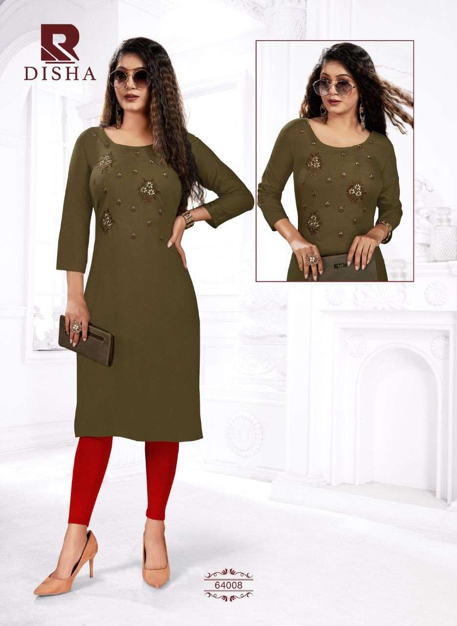 DISHA BY RAASHI 1001 TO 1008 SERIES DESIGNER STYLISH FANCY COLORFUL BEAUTIFUL PARTY WEAR & ETHNIC WEAR COLLECTION PURE RAYON KURTIS AT WHOLESALE PRICE