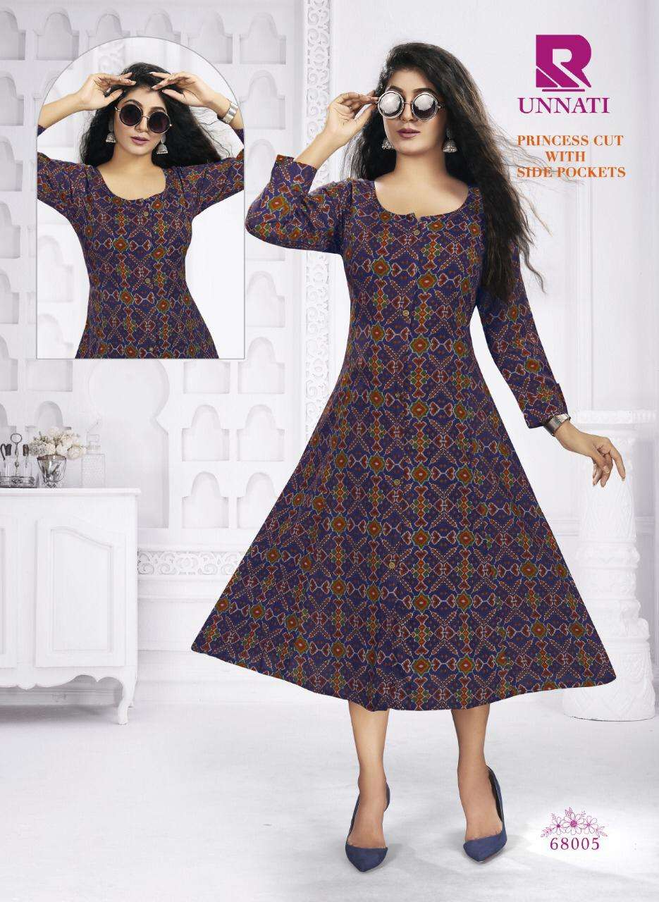 UNNATI BY RAASHI 68001 TO 68008 SERIES DESIGNER STYLISH FANCY COLORFUL BEAUTIFUL PARTY WEAR & ETHNIC WEAR COLLECTION PURE RAYON KURTIS AT WHOLESALE PRICE