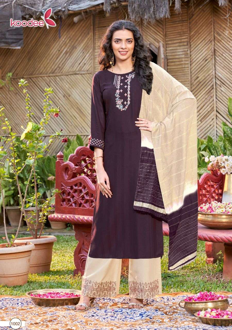 PEHCHAN VOL-7 BY KOODEE 1001 TO 1006 SERIES BEAUTIFUL SUITS COLORFUL STYLISH FANCY CASUAL WEAR & ETHNIC WEAR VISCOSE WITH WORK DRESSES AT WHOLESALE PRICE